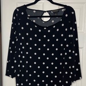 Lane Bryant Black and White Polka Dot Blouse